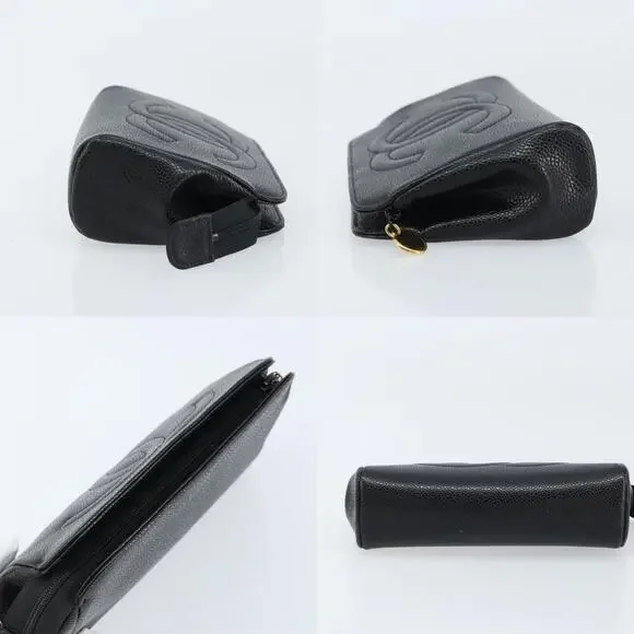 Chanel Pouch Caviar Skin Black Gold CC - Picture 3 of 6